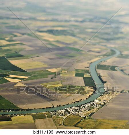 Aerial View of a River Passing Through Farmland View Large Photo Image Stock Image - Aerial View of a River Passing Through Farmland. Fotosearch