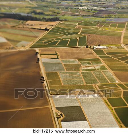 Stock Photography - Aerial View of Agricultural Farmland. Fotosearch