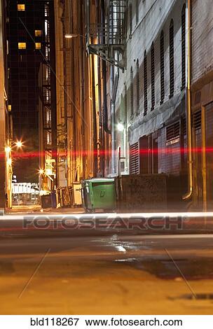 Alley at Night View Large Photo Image Stock Photo - Alley at Night. Fotosearch