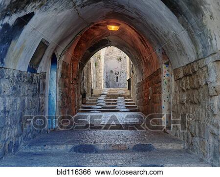 Alley in Jerusalem View Large Photo Image Stock Photograph - Alley in Jerusalem. Fotosearch