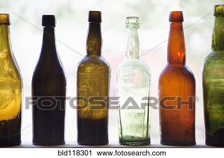Antique Bottles In Window View Large Photo Image Stock Image - Antique Bottles In Window. Fotosearch