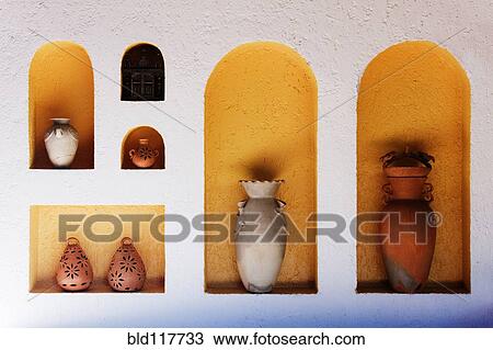 Art Niches with Pottery View Large Photo Image Stock Image - Art Niches with Pottery. Fotosearch