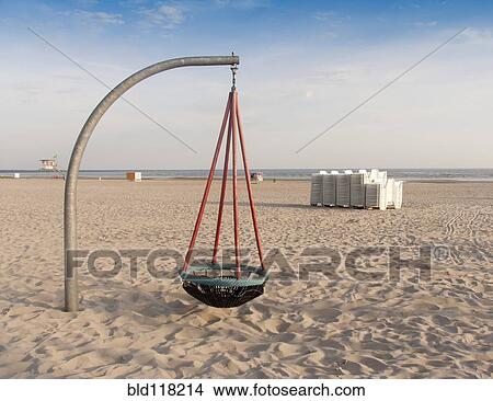 Basket Swing on the Beach View Large Photo Image Picture - Basket Swing on the Beach. Fotosearch