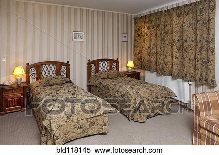 Stock Photography - Beds In Hotel Room. Fotosearch