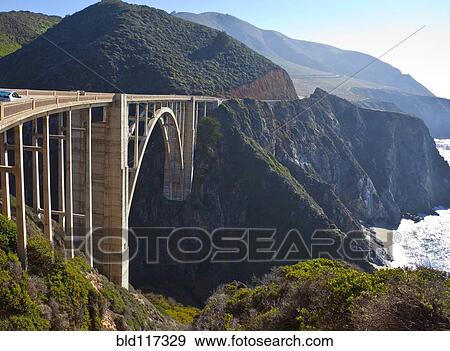 Bixby Bridge Crossing a Chasm View Large Photo Image Stock Photo - Bixby Bridge Crossing a Chasm. Fotosearch