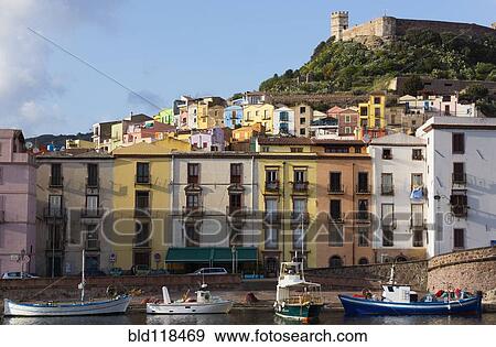 Bosa harbor and waterfront View Large Photo Image Stock Photo - Bosa harbor and waterfront. Fotosearch