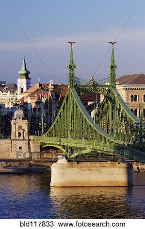 Stock Image - Bridge over the Danube. Fotosearch