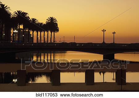 Bridge Over Waterway at Sunset View Large Photo Image Stock Image - Bridge Over Waterway at Sunset. Fotosearch