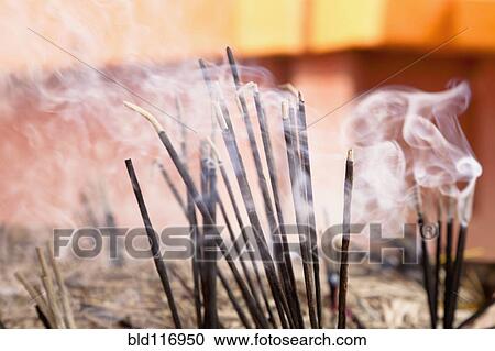 Stock Image - Burning Incense. Fotosearch