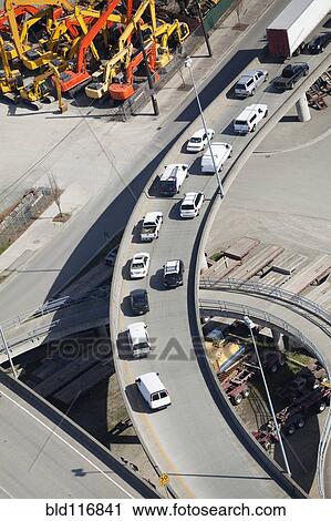 Stock Image - Cars on an Exit Ramp. Fotosearch