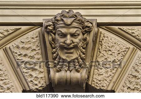 Stock Image - Carved Face. Fotosearch