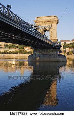 Chain Bridge Spanning a River View Large Photo Image Stock Photo - Chain Bridge Spanning a River. Fotosearch