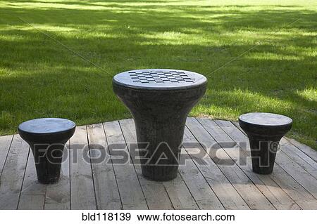 Chess Table at a Park View Large Photo Image Stock Photo - Chess Table at a Park. Fotosearch