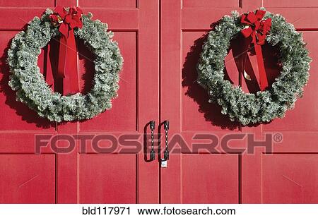 Christmas Wreaths View Large Photo Image Stock Image - Christmas Wreaths. Fotosearch