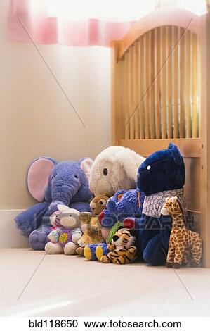 Collection of stuffed animals in child's bedroom View Large Photo Image Stock Image - Collection of stuffed animals in child's bedroom. Fotosearch