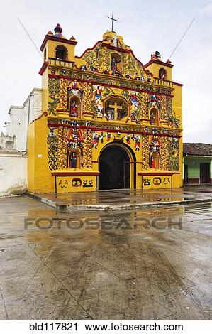 Colorful Church of San Andres Xecul View Large Photo Image Stock Image - Colorful Church of San Andres Xecul. Fotosearch