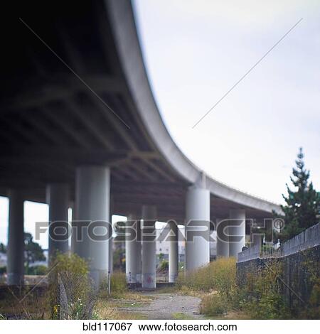 Stock Photo - Columns Supporting Freeway Overpass. Fotosearch