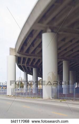 Stock Photo - Columns Supporting Freeway Overpass. Fotosearch