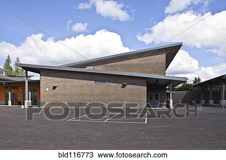 Stock Image - Contemporary School Design. Fotosearch