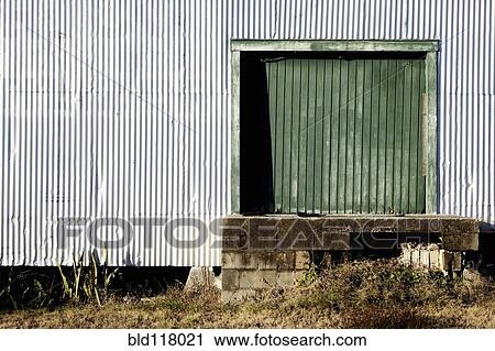 Corrugated Warehouse Door View Large Photo Image Stock Image - Corrugated Warehouse Door. Fotosearch