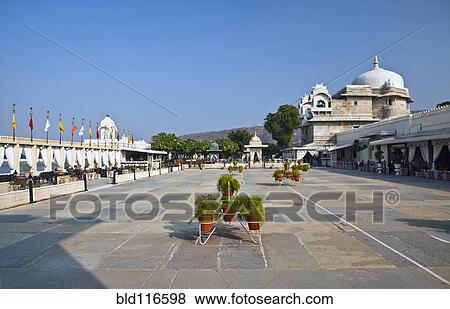 Stock Photo - Courtyard at Jag Mandir Palace. Fotosearch