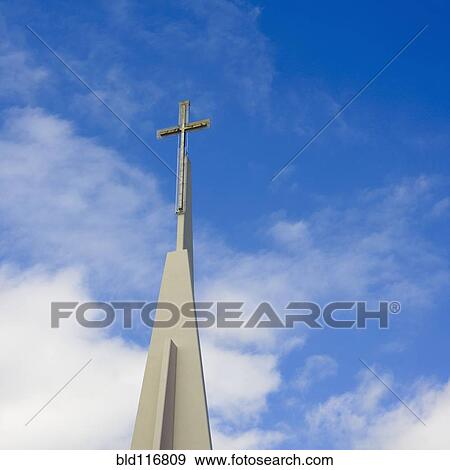 Stock Photo - Cross on Church Steeple. Fotosearch