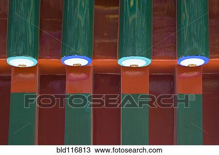 Stock Image - Cylindrical Decorated Ceiling Ornaments. Fotosearch