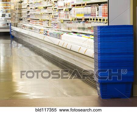 Stock Photography - Dairy Aisle in a Grocery Store. Fotosearch
