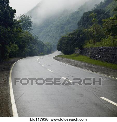 Damp Roadway in the Mountains View Large Photo Image Stock Photograph - Damp Roadway in the Mountains. Fotosearch