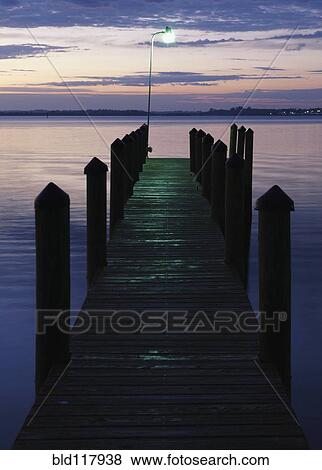 Dock at Dawn View Large Photo Image Stock Photo - Dock at Dawn. Fotosearch