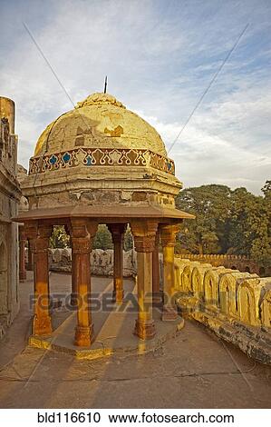 Stock Image - Dome and Columns of Building at Hanuman's Tomb. Fotosearch