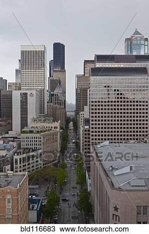 Downtown Seattle Skyline View Large Photo Image Stock Image - Downtown Seattle Skyline. Fotosearch