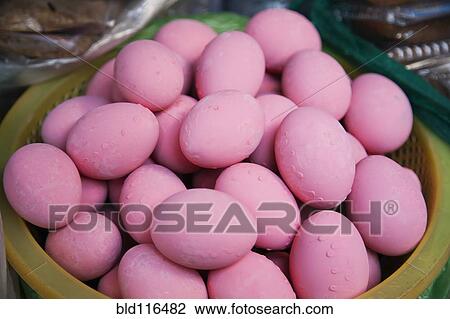 Dyed, poached pink eggs at the Central Farmers market View Large Photo Image Stock Image - Dyed, poached pink eggs at the Central Farmers market. Fotosearch