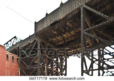 Elevated Subway Line View Large Photo Image Stock Photo - Elevated Subway Line. Fotosearch