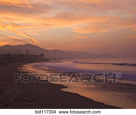 Picture - Empty Beach at Dawn. Fotosearch
