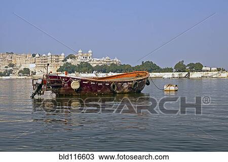 Empty Boat on Lake Pichola View Large Photo Image Stock Image - Empty Boat on Lake Pichola. Fotosearch