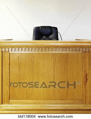 Picture - Empty Judges Bench. Fotosearch