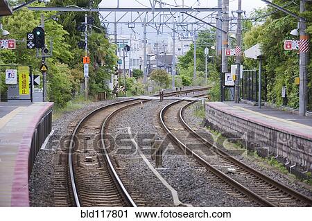 Empty Train Station Platform and Tracks View Large Photo Image Stock Image - Empty Train Station Platform and Tracks. Fotosearch