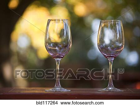 Empty Wine Glasses on Patio Table View Large Photo Image Picture - Empty Wine Glasses on Patio Table. Fotosearch
