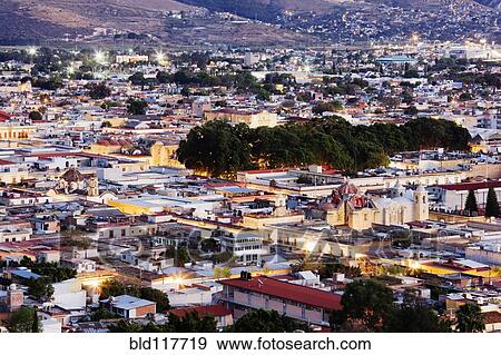 Stock Photo - Evening View of the City of Oaxaca. Fotosearch
