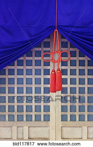 Fabric Hanging In Front Of Lattice Door View Large Photo Image Stock Photo - Fabric Hanging In Front Of Lattice Door. Fotosearch