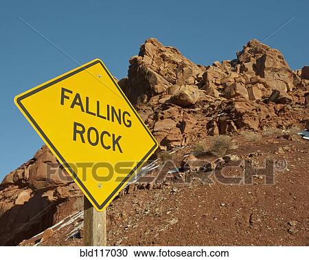 Falling Rock Sign in the Desert View Large Photo Image Stock Image - Falling Rock Sign in the Desert. Fotosearch