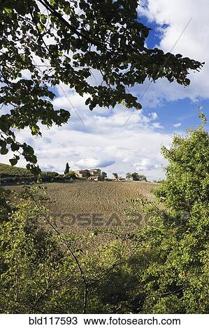 Stock Image - Farmhouse and Field. Fotosearch