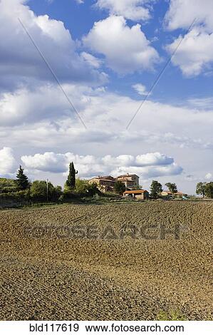 Stock Photo - Farmhouse and Field. Fotosearch