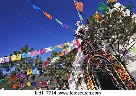 Flags Streaming From Chapel View Large Photo Image Picture - Flags Streaming From Chapel. Fotosearch