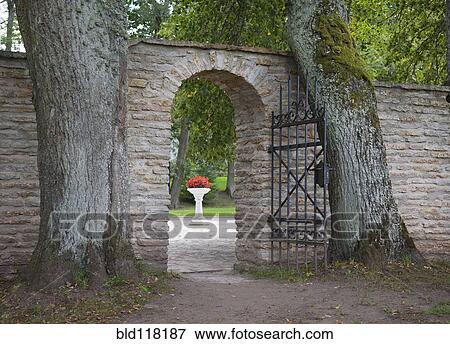 Gate Entrance to Palmse Manor View Large Photo Image Stock Photo - Gate Entrance to Palmse Manor. Fotosearch