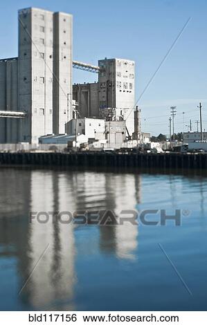 Grain Transfer Facility at a Seaport View Large Photo Image Stock Photograph - Grain Transfer Facility at a Seaport. Fotosearch