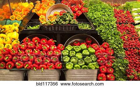 Stock Photograph - Grocery Store Produce Aisle. Fotosearch