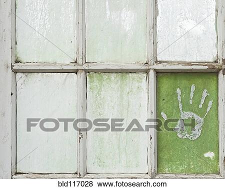 Hand Print on a Greenhouse Windowpane View Large Photo Image Stock Photo - Hand Print on a Greenhouse Windowpane. Fotosearch