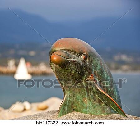 Harbor Dolphin Sculpture View Large Photo Image Stock Image - Harbor Dolphin Sculpture. Fotosearch